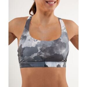 Lululemon Energy Bra White Coal Tinted Canvas Super Size 12